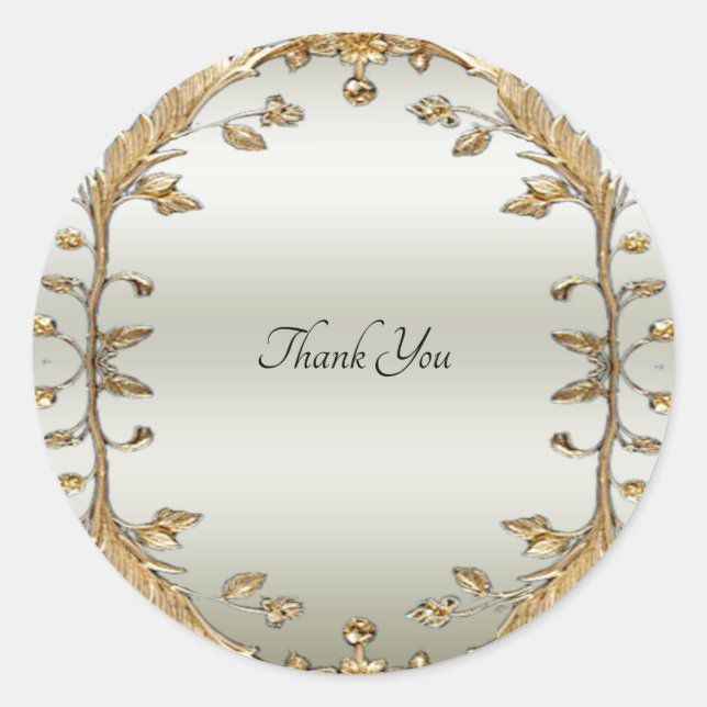 Adesivo Ouro Ornamentado Flores Vinheta (Frente)