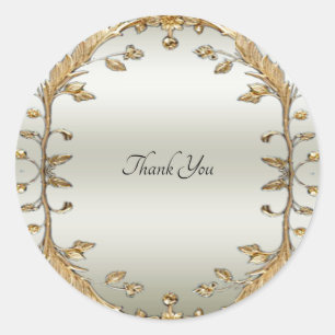 Adesivo Ouro Ornamentado Flores Vinheta