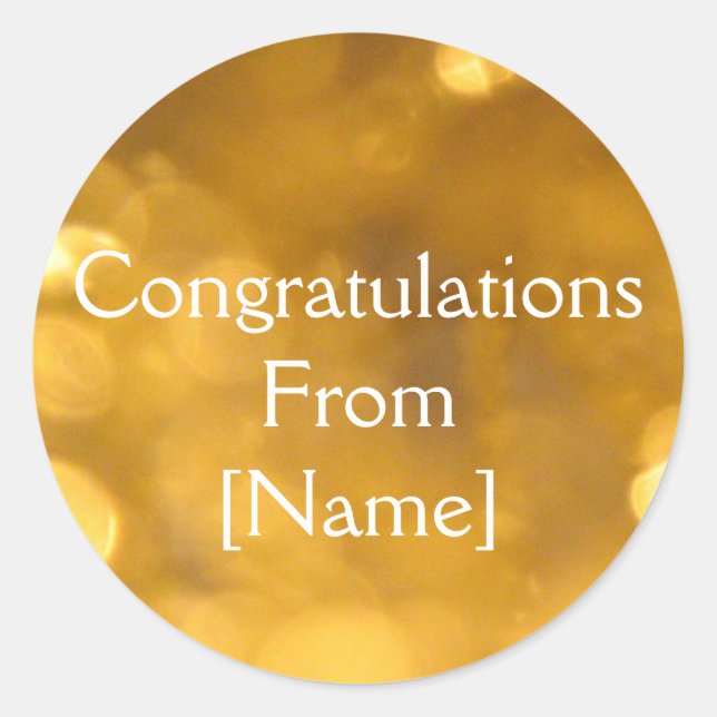 Adesivo Ouro Parabéns Sticker (Frente)