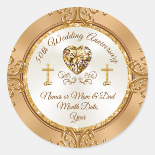 Adesivo Ouro Personalizado, 50.º Aniversário