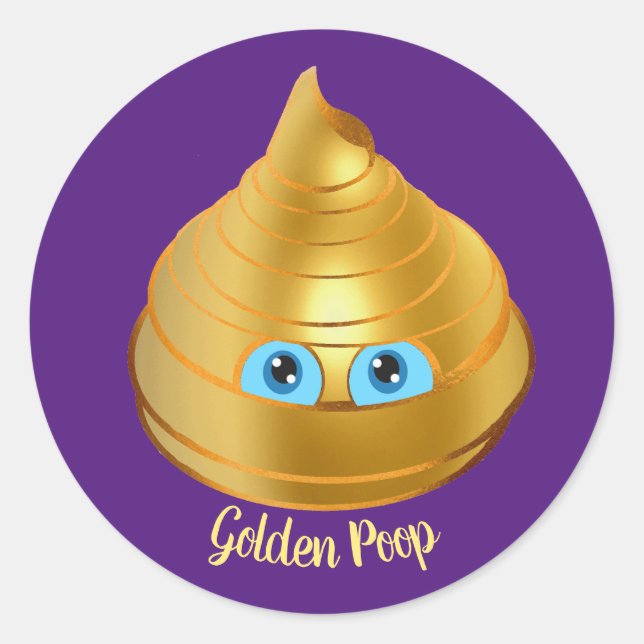 Adesivo Ouro Poop Emoji (Frente)