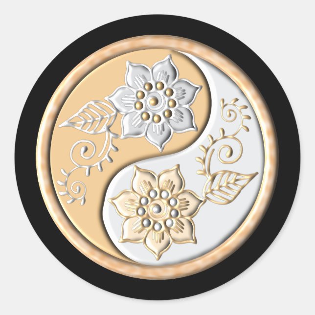 Adesivo Ouro & Prata Yin Yang  (Frente)