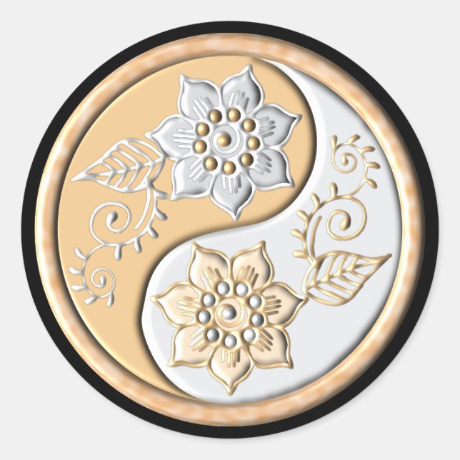 Adesivo Ouro & Prata Yin Yang (Frente)