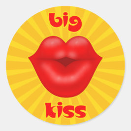 Adesivo Ouro Rays Solares lábios Vermelhos grande beijo