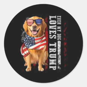 Adesivo Ouro Retriever Até Meu Cachorro Adora Trump Engraç