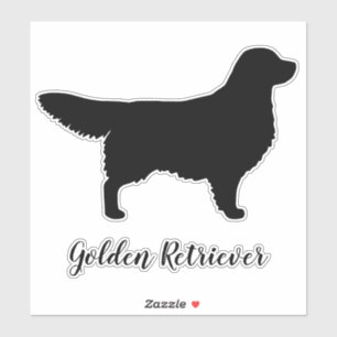 Adesivo Ouro Retriever Cachorro Silhub Vinil Sticker