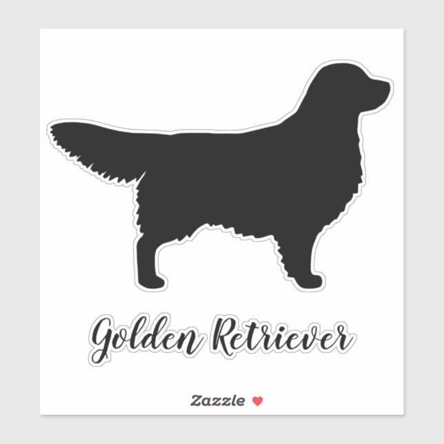 Adesivo Ouro Retriever Cachorro Silhub Vinil Sticker (Folha)