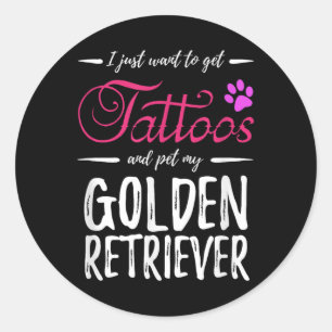 Adesivo Ouro Retriever Cão Lover Tatuagem Camisa Cachorro