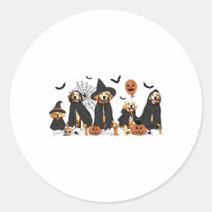 Adesivo Ouro Retriever Dogs Amam o Halloween da Bruxa Fant