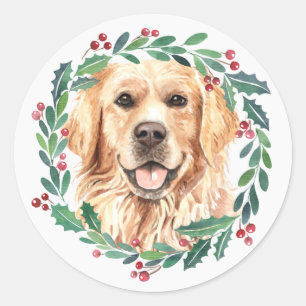 Adesivo Ouro Retriever Elegant Dog Natal