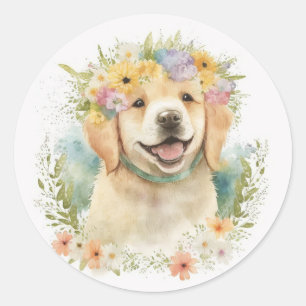 Adesivo Ouro Retriever Em Laurel Wreath