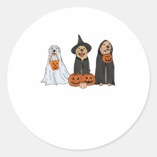Adesivo Ouro Retriever Ghost Halloween Trick Ou Tratar Do