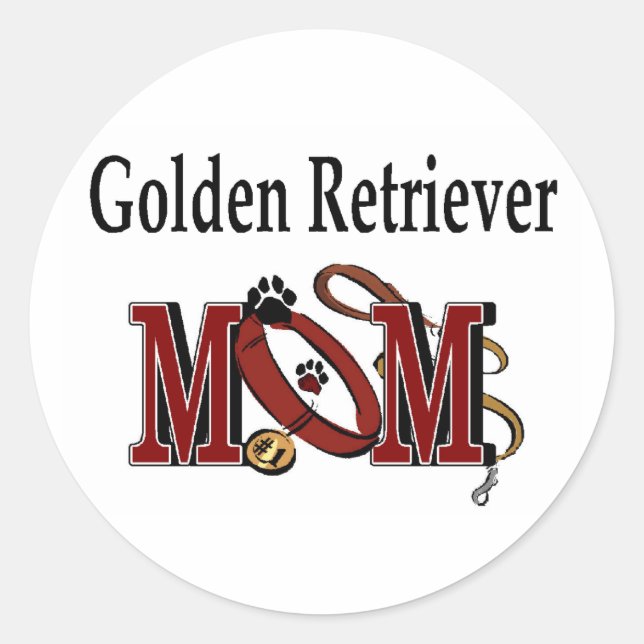 Adesivo Ouro Retriever Mamãe Dons (Frente)