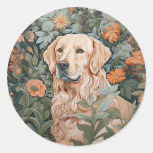Adesivo Ouro Retriever no Estilo de William Morris