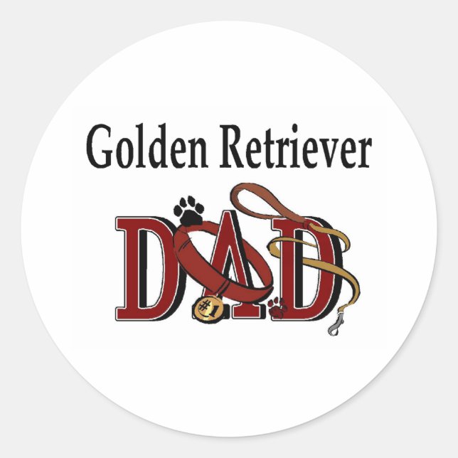 Adesivo Ouro Retriever Pai Sticker (Frente)