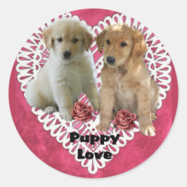 Adesivo Ouro Retriever Puppies Dias de os namorados