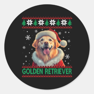 Adesivo Ouro Retriever Santa Hat Natal Feio