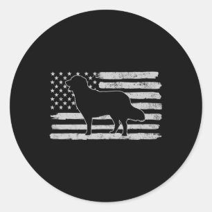 Adesivo Ouro Retrievers Dog Usa Bandeira 4 De Julho