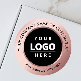 Adesivo Ouro Rosa Preto Logotipo Empresarial Envio Promoci