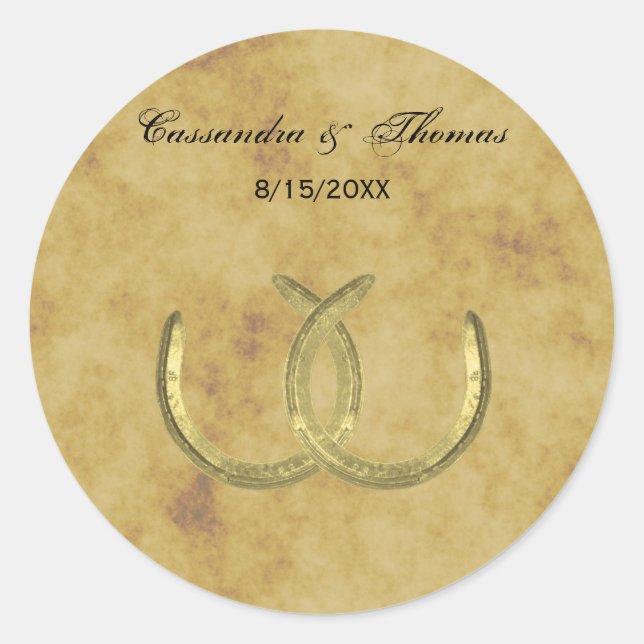 Adesivo Ouro Rustic Ferradura Faixas de Prata Vedantes de  (Frente)