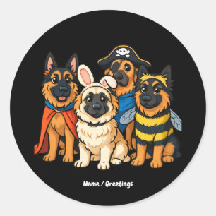 Adesivo Ouro Shepherd Ghost Dog Halloween Engraçado Spooky