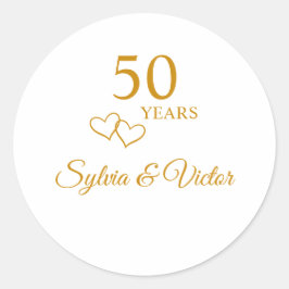 Adesivo Ouro Simples Personalizado 50º Aniversário