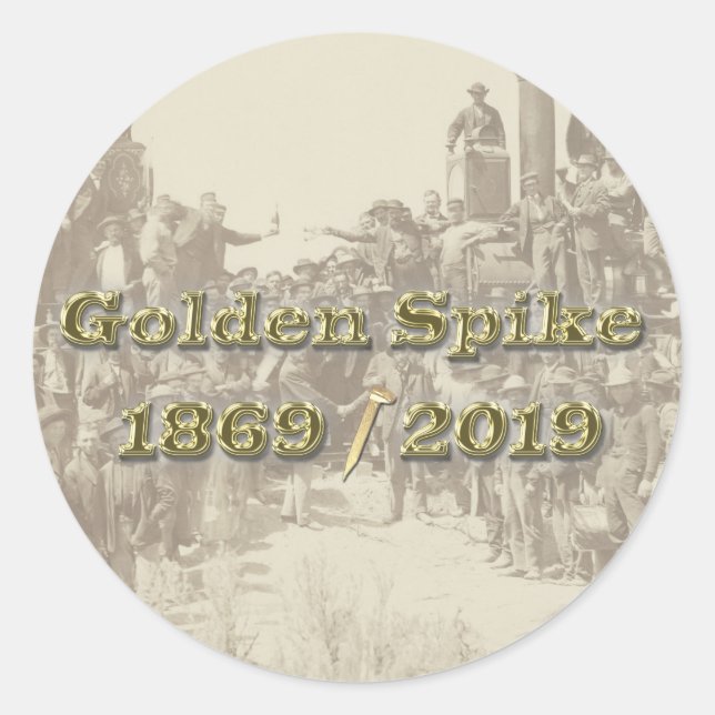 Adesivo Ouro Spike Sesquincent Transcontinental Railroad (Frente)