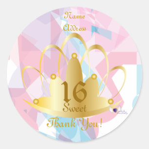 Adesivo Ouro Tiara Sweet, 16 Sticker-Cust.