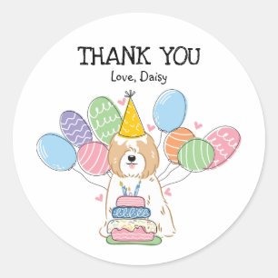 Adesivo Ouro Tibetano Terrier Birthday Favor Tags Sticker