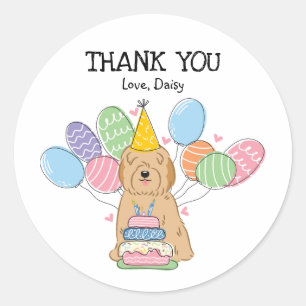 Adesivo Ouro Tibetano Terrier Birthday Favor Tags Sticker