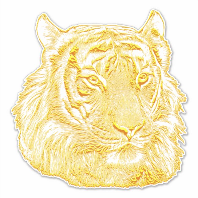 Adesivo Ouro Tiger Face Selgle safari arte animal (Frente)