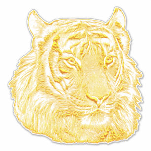 Adesivo Ouro Tigre Face Selgle safari arte animal