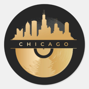 Adesivo Ouro Vinyl Chic de Chicago Illinois Skyline