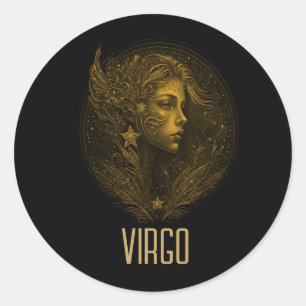 Adesivo Ouro Virgo - sinal clássico do zodíaco preto