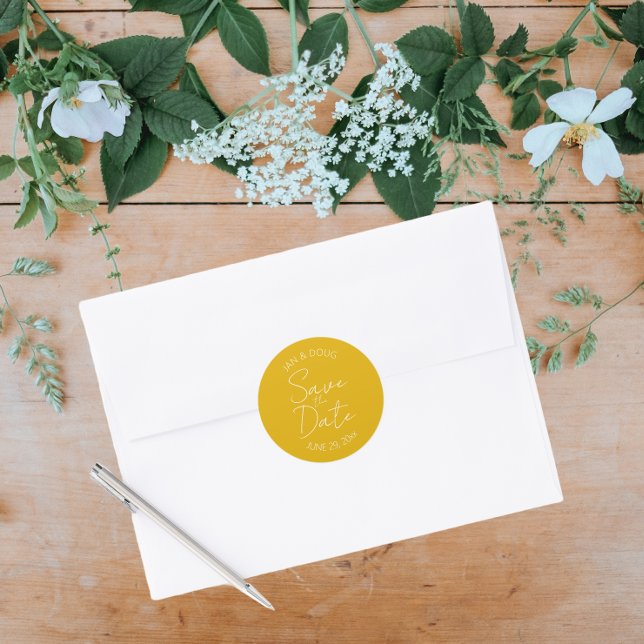 Adesivo Ouro Yellow Stylized Wedding Salvar a Data (In Situ Wedding)