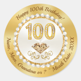 Adesivo Ouros e Pérolas, Dourados, 100.º Aniversário