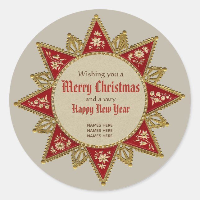 Adesivo Ouros vitorianos das estrelas de Natal CC0958 (Frente)