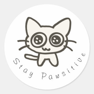 Adesivo Ousado de Gato Preto e Branco Limpo