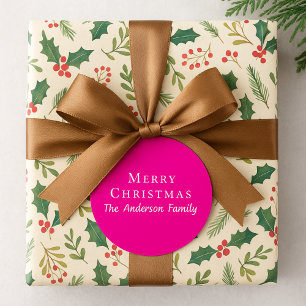 Adesivo Ousado Simples Moderno Elegante Natal Rosa