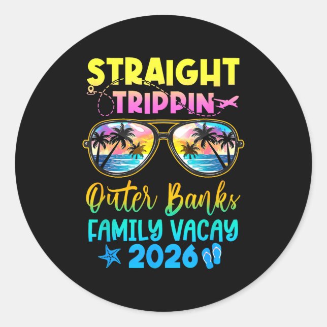 Adesivo Outer Banks Family Vacay Vacation 2026 Straight Tr (Frente)