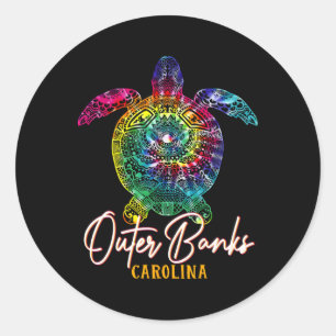 Adesivo Outer Banks Tie Dye Sea Turtle Carolina Família Va