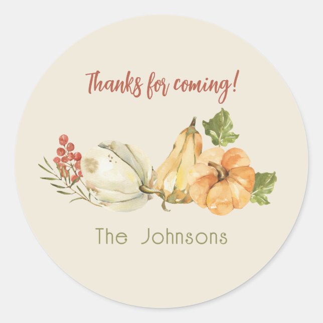 Adesivo Outono - Ação de Graças - "Obrigados para Vir" Aqu (Frente)