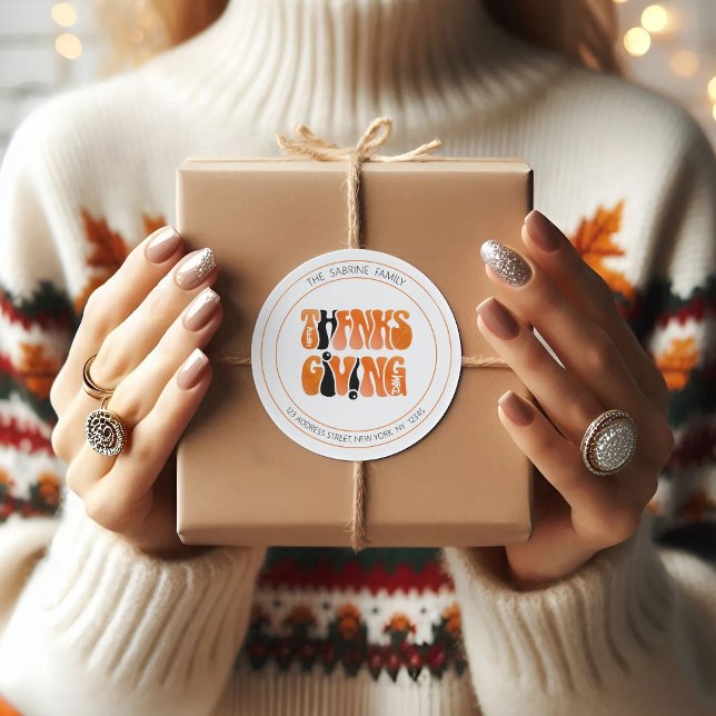 Adesivo outono de Ação de Graças do Grafite Branco Moderno (Criador carregado)