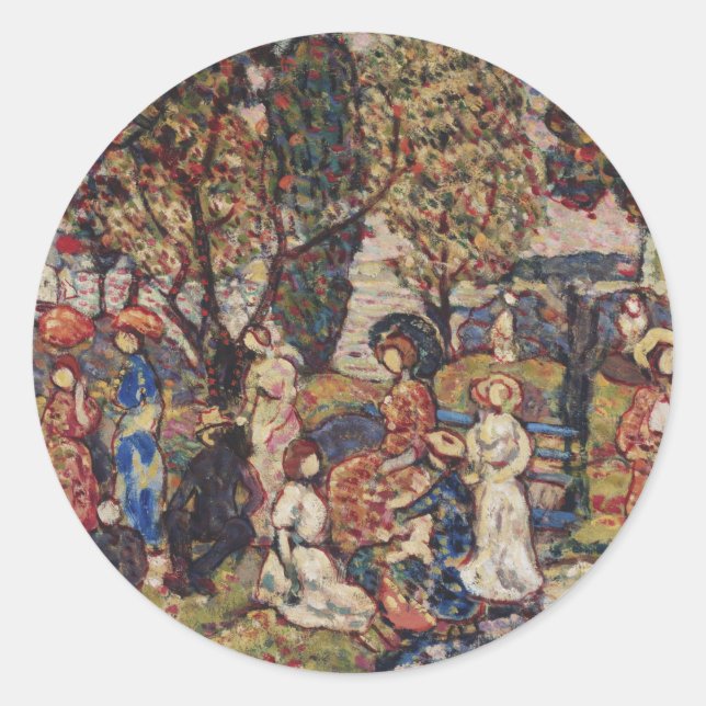 Adesivo Outono de Maurice Prendergast, Vintage Fine Art (Frente)