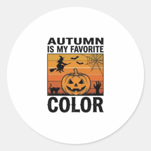 Adesivo Outono É Minha Cor Favorita Abóbora de Halloween D