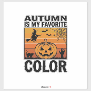 Adesivo Outono É Minha Cor Favorita Halloween Abóbora Desi
