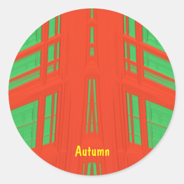 Adesivo OUTONO ~ NATAL Vermelho Verde - Fractal ~ (Frente)