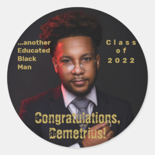 Adesivo Outra Foto de Graduação Educada do Homem Negro 2