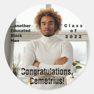 Adesivo Outra Foto de Graduação Educada do Homem Negro 2