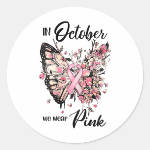 Adesivo Outubro Vestimos Alertas de Cancer de Fita Rosa